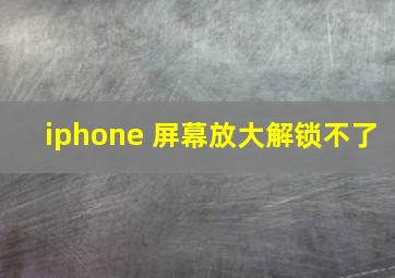 iphone 屏幕放大解锁不了